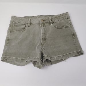 American Eagle Green Khaki Hi Rise Shortie Size 10
